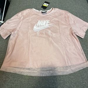 Nike Cropped Tee - Cotton w Mesh Overlay. Size Small.